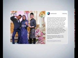 Anis Al- Idrus selesa memakai sneakers di majlis akad nikahnya