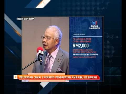 Pelepasan cukai 2 peratus pendapatan RM8 ribu ke bawah