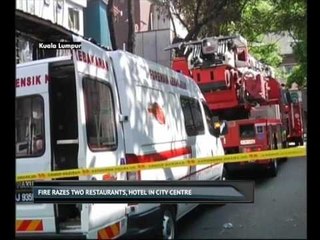 Fire razes two restaurants, hotel in city centre