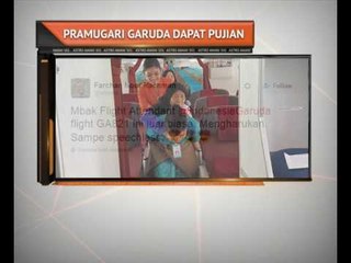 Pramugari Garuda Airlines dapat pujian