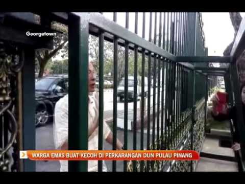 Warga emas buat kecoh di perkarangan DUN Pulau Pinang