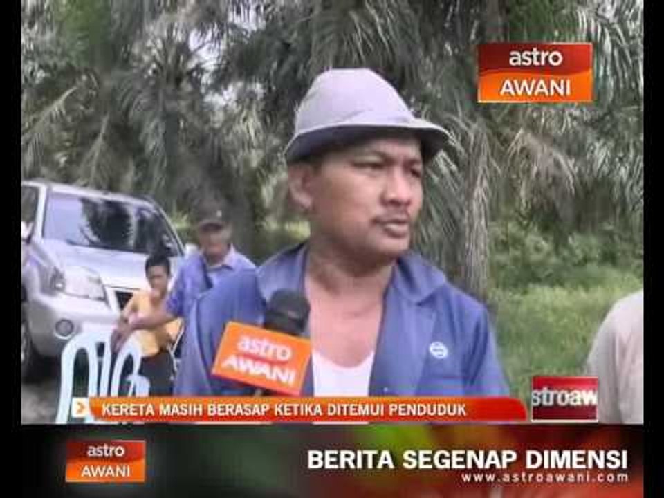 Kereta itu masih berasap ketika ditemui penduduk