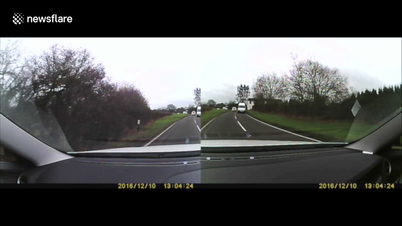 UK driver's quick reactions avert head-on collision