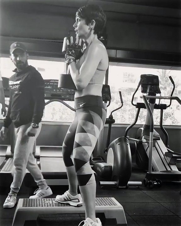 Actress Mandira Bedi Workouts in Gym