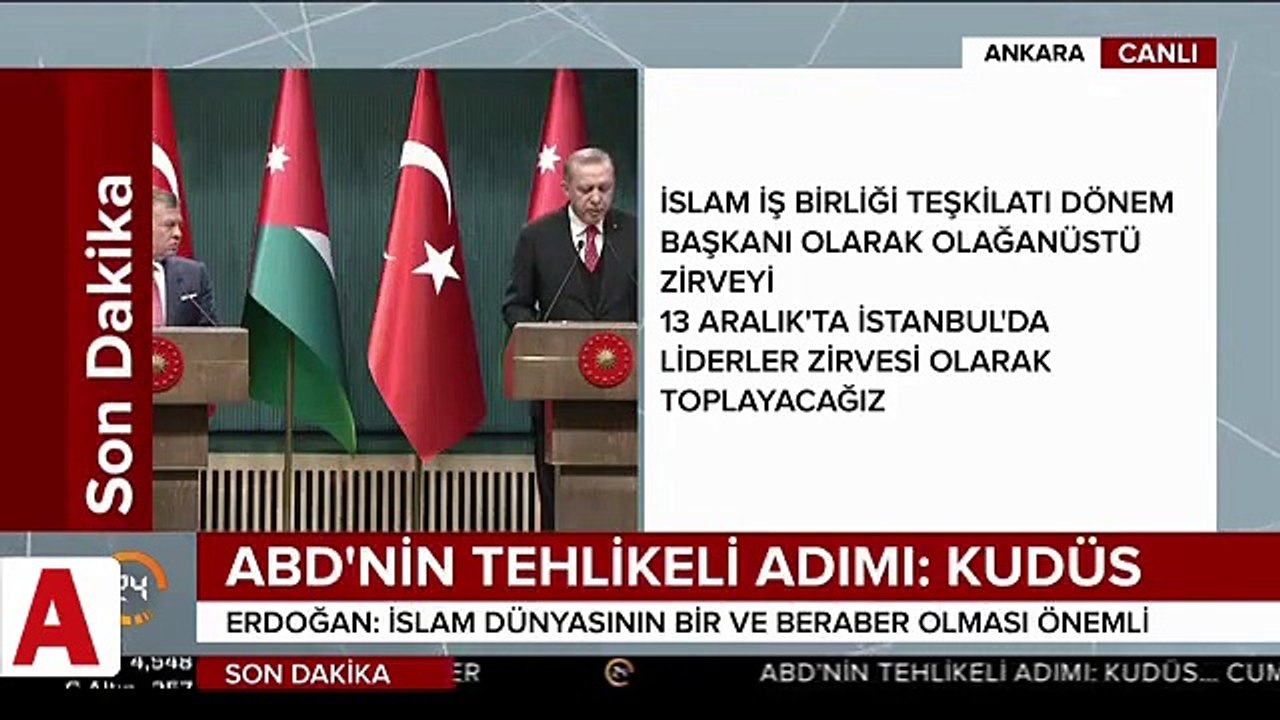 Cumhurbaşkanı Erdoğan'dan İslam ülkelerine Kudüs çağrısı
