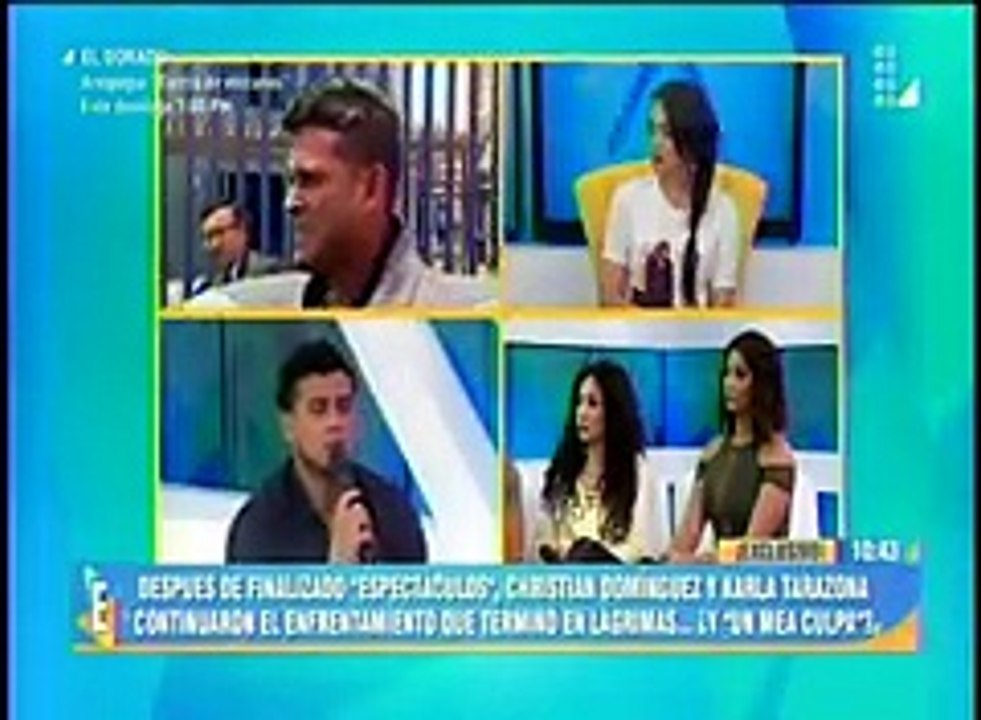 Karla termina llorando tras escuchar las disculpas de Christian Domínguez