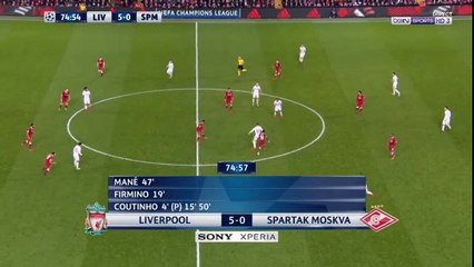 Sadio Mane Second Goal vs Spartak Moscow (6-0)