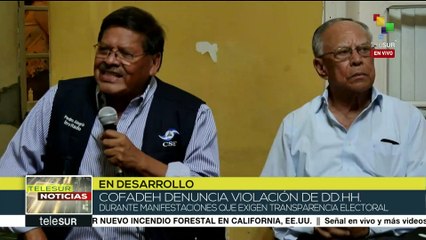 COFADEH denuncia violación de DDHH en protestas por crisis electoral