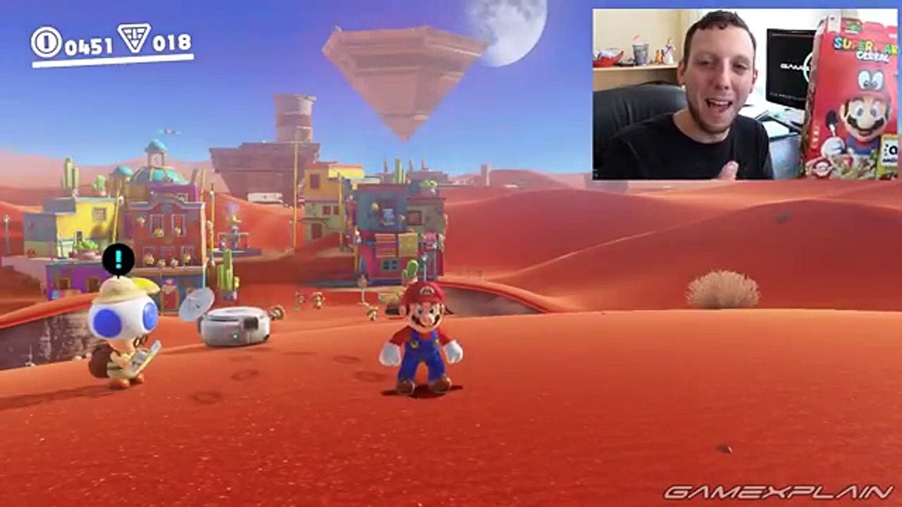 Scanning the Super Mario Cereal amiibo in Super Mario Odyssey