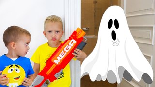 Funny KIDS & Funny GHOST Johny Johny Yes Papa Song Nursery Rhymes Song & Learning Colors for Children