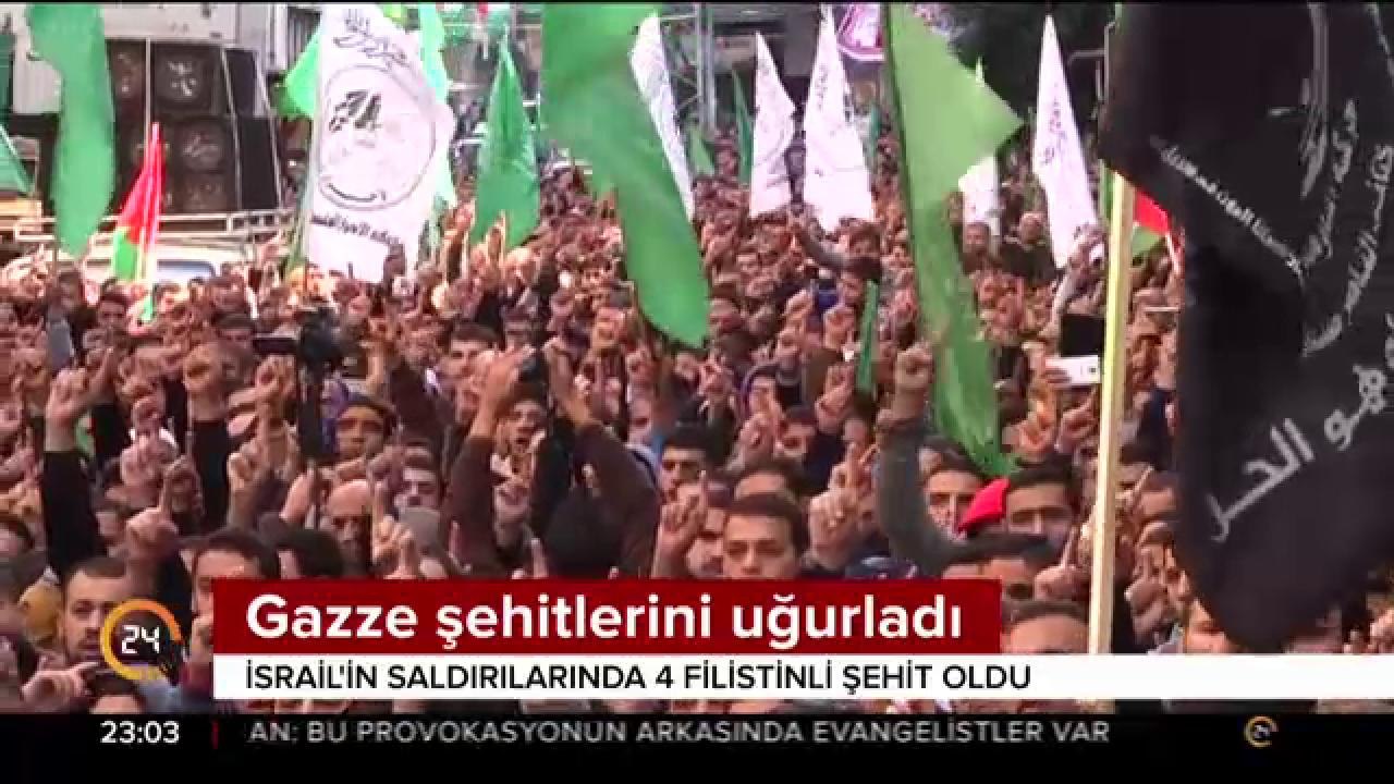 Gazze şehitlerini uğurladı