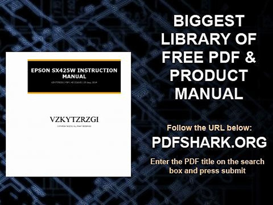 Epson Sx425w Instruction Manual