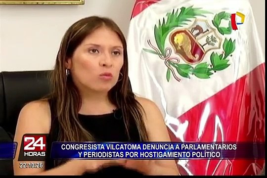 Congresista Yeni Vilcatoma denuncia a congresistas y periodistas por hostigamiento político