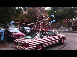 Man Drives Candy Cane Car Around Rhode Island