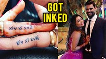 ♡ Wedding Dates Tattoos♡ | Prarthana & Abhishek Get's Inked | Marathi Actress Wedding Video
