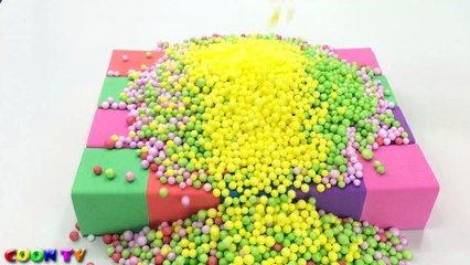 Learn Colors Kinetic Sand  Soccer Balls Play Doh Surprise Toys How To Make For Children