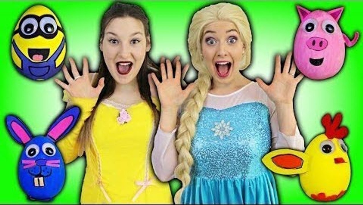 Frozen Elsa EASTER EGG CHALLENGE w_ Belle Spiderman Joker Slumber Party Fun Superhero in real life