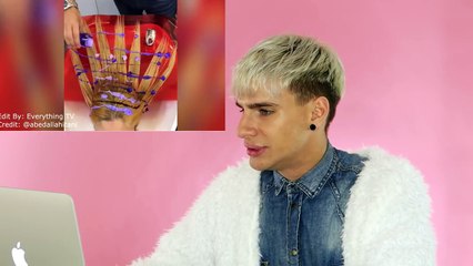 HAIRDRESSER REACTS TO CRAZY HAIR COLORING! | bradmondo