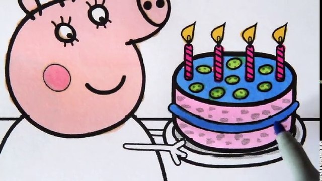 Свинка Пеппа и ее Друзья День Рождения Видео для Детей с Цветными Маркерами
