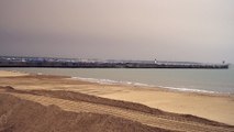 Plage de Saint-Nazaire pendant la tempête Ophelia