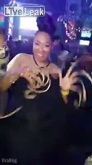 Family with long nails dance at the club