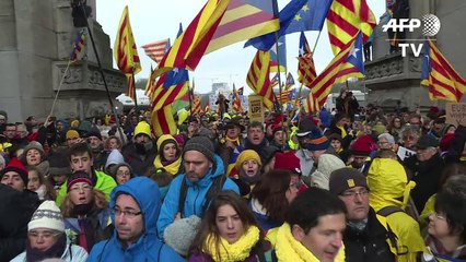 Download Video: Miles de independentistas catalanes marchan en Bruselas