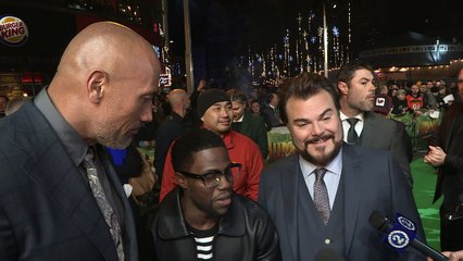 Jumanji stars dish out advice for new dad Kevin Hart