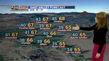 Cold front moves into the Valley overnight