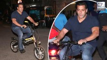 Salman Khan Rides His Stunt-Cycle On The Streets Of Mumbai