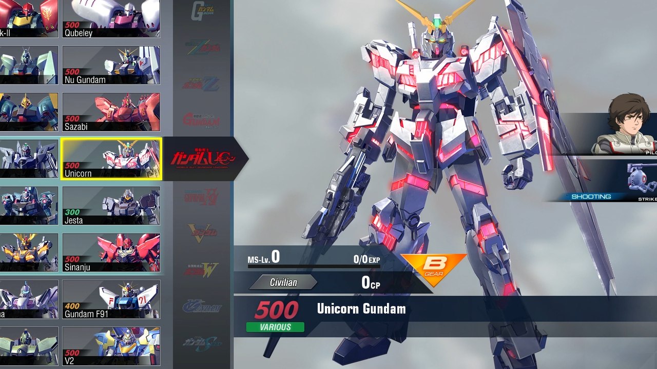 Gundam Versus Combo Guide - Unicorn Gundam