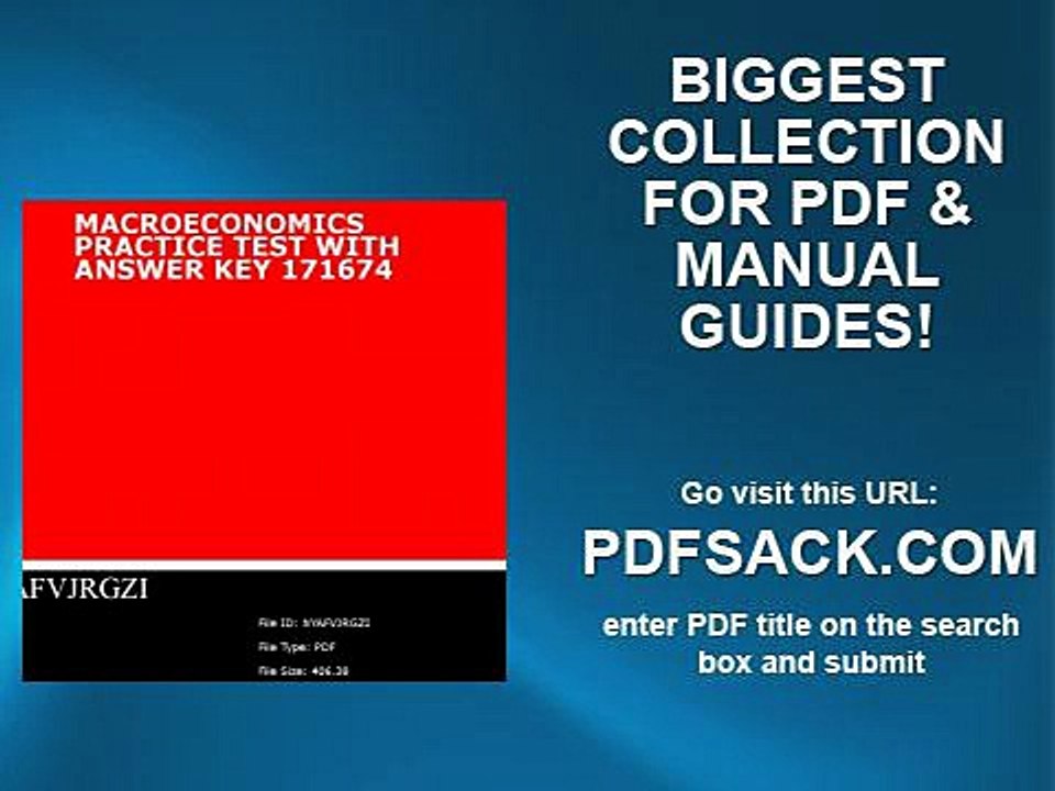 Macroeconomics Practice Test With Answer Key 171674