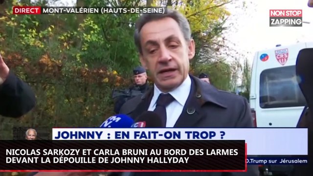 Johnny Hallyday mort : Nicolas Sarkozy et Carla Bruni au bord des larmes devant sa dépouille (Vidéo)