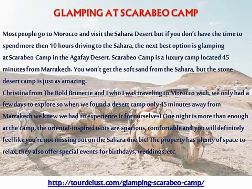 Glamping At Scarabeo Camp Morocco - Tour De Lust