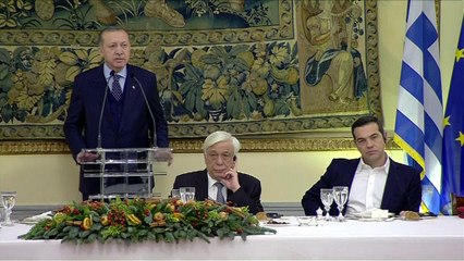 Erdoğan onuruna verilen akşam yemeğinde dostluk mesajları