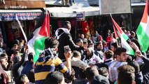 Jordanians burn Israeli flags in protest after prayers