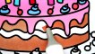 Как Нарисовать и Раскрасить Торт - Раскраски для Детей с Цветными Маркерами