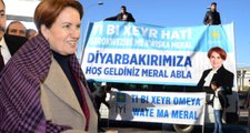 Meral Akşener'e Diyarbakır'da Türkçe, Kürtçe ve Zazaca Pankartla Karşılama