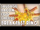 Sausage Bacon Egg 'n Cheese Breakfast Ring! Fun Breakfast Recipes | #foodporn