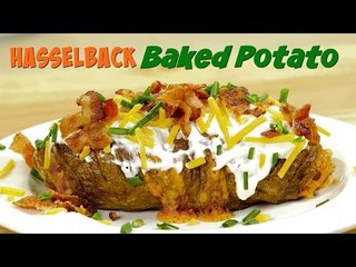 How to Make a Hasselback Baked Potato with Cheese: Potato Recipes | Food Porn