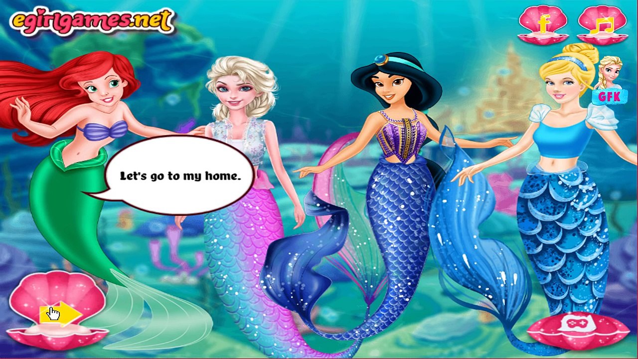 Disney Princess Mermaids Elsa Ariel Jasmine Cinderella Dress Up Video Game For Little Kids-PdkLeKRzdhA
