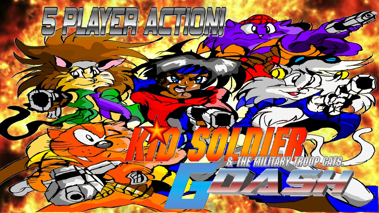 Kid Soldier & the Military troop cats Gameplay Kid Soldier G-dash 5 player gameplay