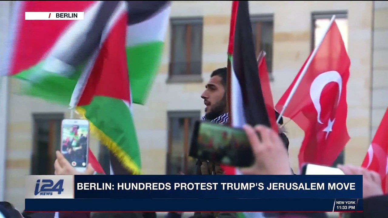 i24NEWS DESK | Berlin: Hundreds protest Trump's Jerusalem move | Friday, December 8th 2017