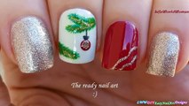 CHRISTMAS TREE BRANCH NAIL ART - Red & Gold Nails For Holidays!-8woEApwcfbM