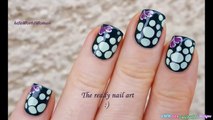 FLORAL BLOBBICURE NAIL ART - Dark Green Based Dotting Tool & Needle Nails-AYnAGRUBWEE