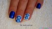 NEEDLE & TOOTHPICK FLOWER NAILS _ Sparkle Blue Dry Marble Nail Art-VQrFrRvSsSI