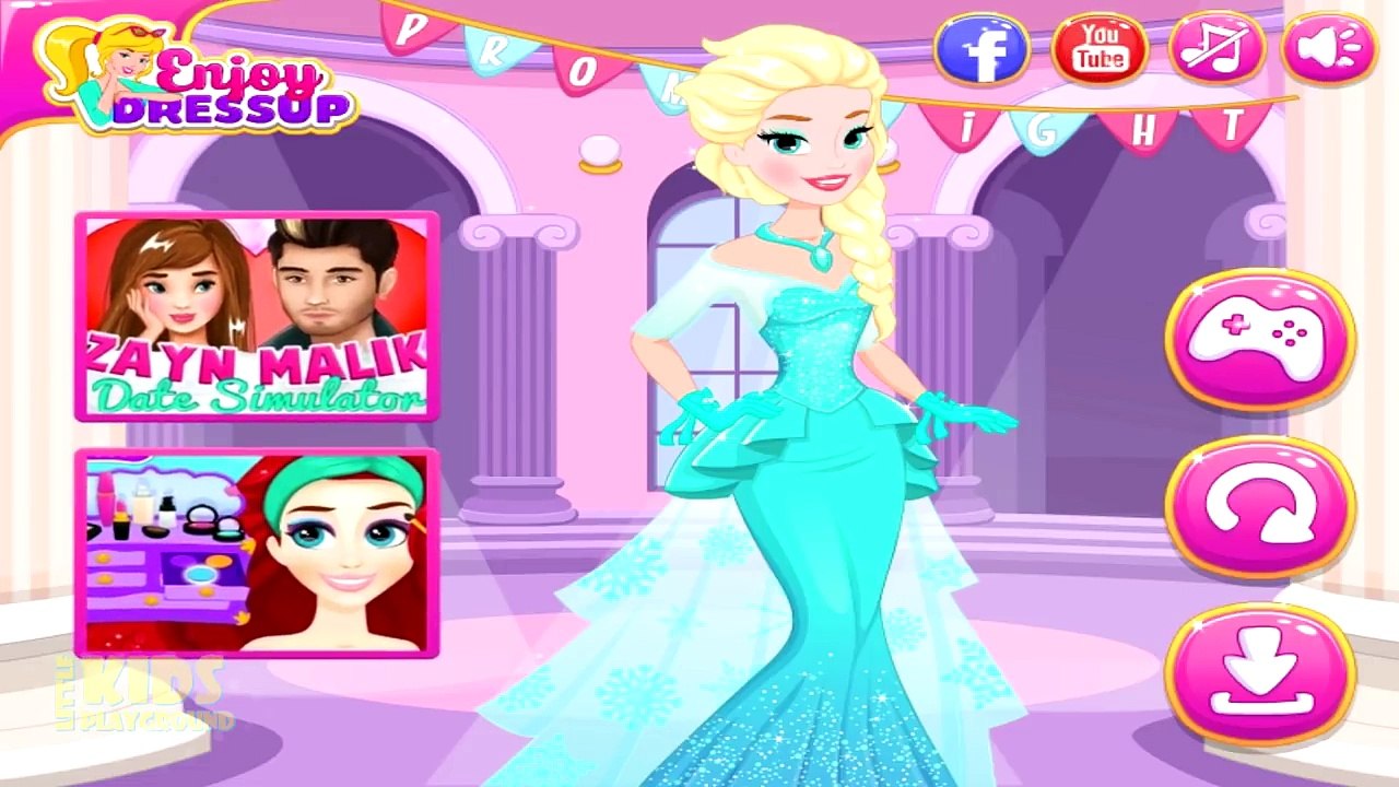 Disney Modern Princess Prom Dress - Elsa Ariel Rapunzel Anna Makeup & Dress Up Game for Girls-UKa4zvNbsjE