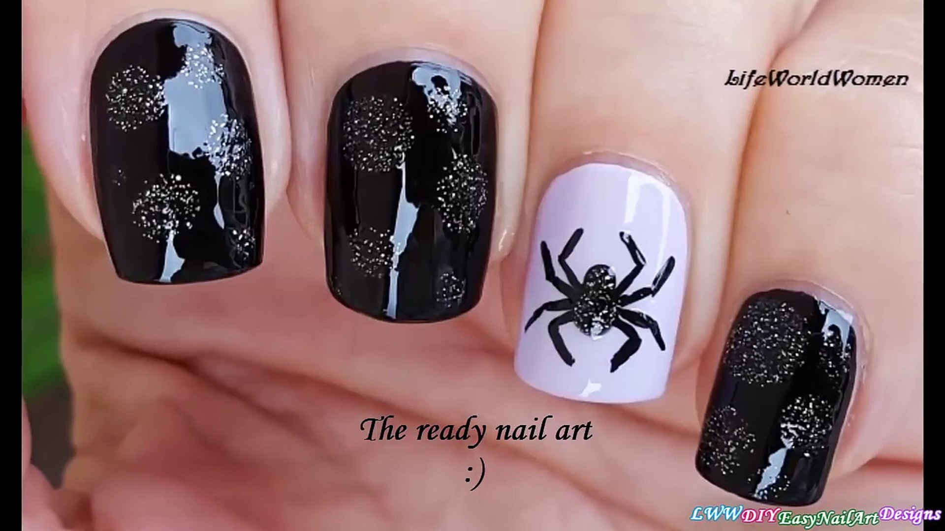 Spider Nail Art Black Purple Halloween Nails U7unhqipetk Video Dailymotion
