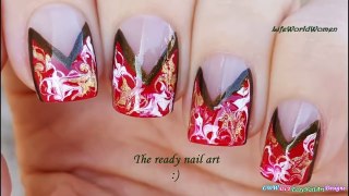 TAPE & NEEDLE NAIL ART - Christmas Dry Marble Nails Design-yrPvg-WWdvo