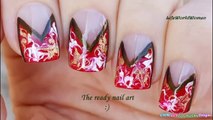 TAPE & NEEDLE NAIL ART - Christmas Dry Marble Nails Design-yrPvg-WWdvo