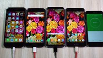 OnePlus 5 vs 3T vs Galaxy S8  vs iPhone 7 Plus _BATTERY DISCHARGE_ Speed Test!-qZkQDhaWVxM